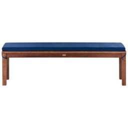 Beliani Garden Bench With Cushion Tuscania 160 Cm Eucalyptus Wood Blue - thumbnail 1
