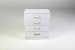 Harmin White 4 Drawer Chest Bedroom Furniture - Height 68.5 Cm X Width 60 Cm X Depth 40 Cm - thumbnail 2