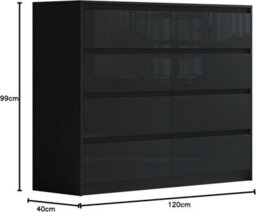 Harmin White 4 Drawer Chest Bedroom Furniture - Height 68.5 Cm X Width 60 Cm X Depth 40 Cm - thumbnail 6