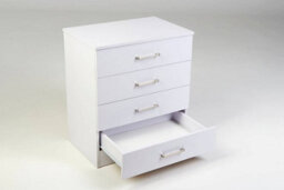 Harmin White 4 Drawer Chest Bedroom Furniture - Height 68.5 Cm X Width 60 Cm X Depth 40 Cm - thumbnail 4