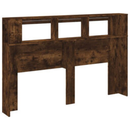 Berkfield Led Headboard Smoked Oak 160X18.5X103.5 Cm Engineered Wood - thumbnail 8