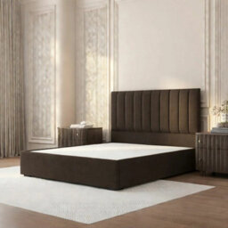 Xample Highgrove Swift Brown Fabric Full Ottoman Bed Frame With Storage, Headboard Included, Super King - thumbnail 1