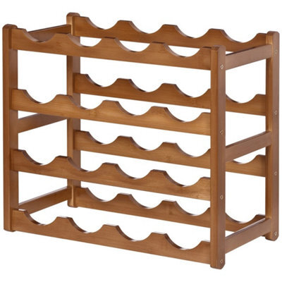 Bamboo Wine Rack 16 Bottles, 4-Tier Display Storage Shelves For Countertop - image 1