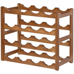 Bamboo Wine Rack 16 Bottles, 4-Tier Display Storage Shelves For Countertop