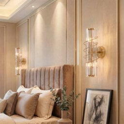 Komore 40Cm Antique Gold Spiral Crystal Bar Wall Light Elegant Crystal Strip Wall Lamp - thumbnail 2