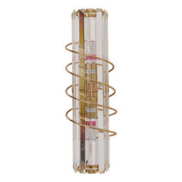 Komore 40Cm Antique Gold Spiral Crystal Bar Wall Light Elegant Crystal Strip Wall Lamp - thumbnail 1