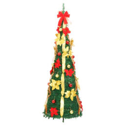 Berkfield Artificial Christmas Tree Pop-Up 200 Leds Green 210 Cm - thumbnail 5