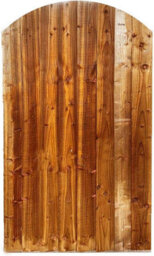 Feather Edge Dome Flat Top Semi-Braced Wooden Garden Gate 90X60Cm Pack 1 - thumbnail 1