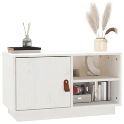 Vidaxl Tv Cabinet White 70X34X40 Cm Solid Wood Pine - thumbnail 5