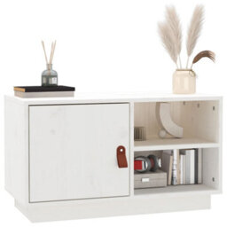 Vidaxl Tv Cabinet White 70X34X40 Cm Solid Wood Pine - thumbnail 4