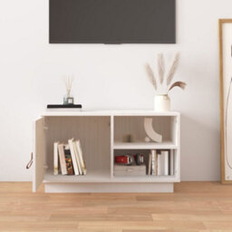 Vidaxl Tv Cabinet White 70X34X40 Cm Solid Wood Pine - thumbnail 3