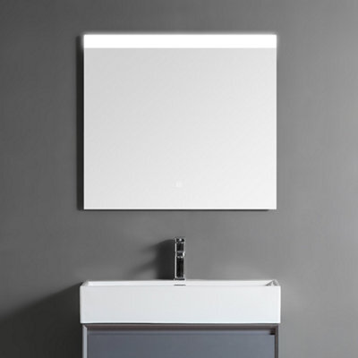 Homestylestore Black Grey Wall Mounted Waterproof Led Bathroom Mirror 750 X 680mm - image 1