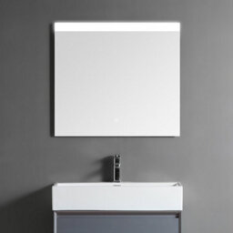Homestylestore Black Grey Wall Mounted Waterproof Led Bathroom Mirror 750 X 680mm - thumbnail 1