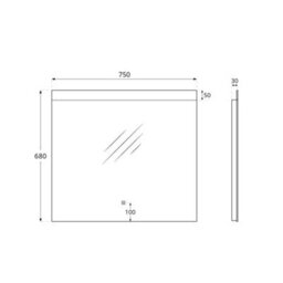 Homestylestore Black Grey Wall Mounted Waterproof Led Bathroom Mirror 750 X 680mm - thumbnail 3