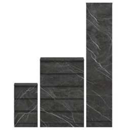 Zita Grey Marble Effect 3 Piece Bedroom Set - 1-Door Wardrobe, Chest & Bedside Table, Stylish Modern Storage Furniture - thumbnail 5