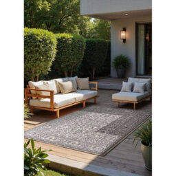 The Rugs Kona Reversible Rug Indoor Outdoor Flat Woven Polypropylene Low Pile In White - thumbnail 4