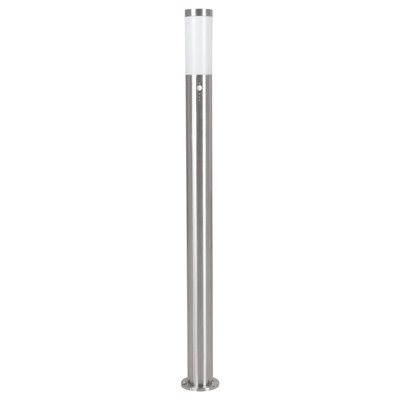 Ip44 Stainless Steel Outdoor Bollard Light With Pir Sensor - 12W E27 Lamp Post, 1100mm - image 1