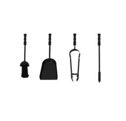 JVL Belvoir Fireside Companion Set Shovel Brush Poker Tongs 4 Piece Fire Accessory - thumbnail 5