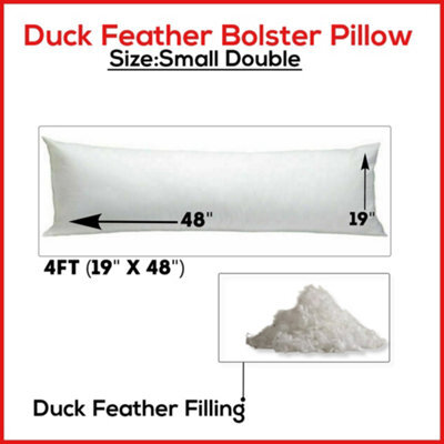 ARLinens Duck Feather & Down Bolster Pillow Long Body Support Maternity Pregnancy Pillows Size (Small Double)