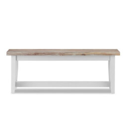 Statement Furniture Florence Bench, Wooden Dining Bench 120Cm  - White - thumbnail 2
