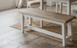 Statement Furniture Florence Bench, Wooden Dining Bench 120Cm  - White