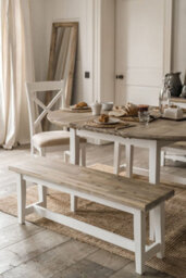 Statement Furniture Florence Bench, Wooden Dining Bench 120Cm  - White - thumbnail 6