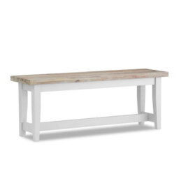 Statement Furniture Florence Bench, Wooden Dining Bench 120Cm  - White - thumbnail 5
