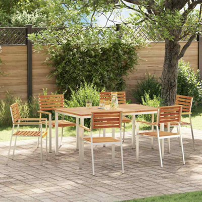 Walplus Gardendiningset 7 Pcs Brown Solidacaciawood - image 1