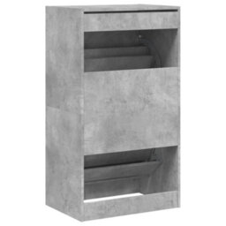 Berkfield Shoe Cabinet With 2 Flip-Drawers Concrete Grey 60X42X108 Cm - thumbnail 8