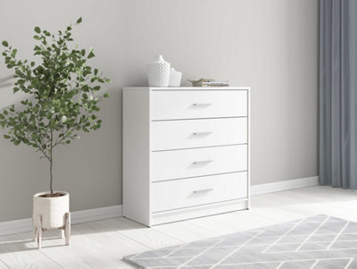 Arte Nepo Plus White 80Cm Chest Of Drawers - Modern 4-Drawer Storage Cabinet - image 1