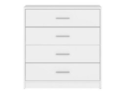 Arte Nepo Plus White 80Cm Chest Of Drawers - Modern 4-Drawer Storage Cabinet - thumbnail 3