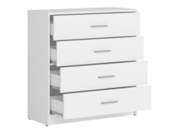 Arte Nepo Plus White 80Cm Chest Of Drawers - Modern 4-Drawer Storage Cabinet - thumbnail 4