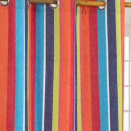 Homescapes Multi Stripes Ready Made Eyelet Curtain Pair, 137 X 182 Cm Drop - thumbnail 2