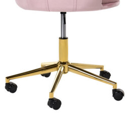 Beliani Desk Chair Velencia Velvet Pastel Pink - thumbnail 7