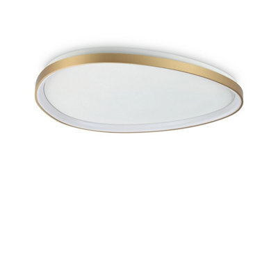 Ideal Lux Luminosa Gemini Integrated Led Semi Flush Ceiling Light Brass 4650Lm 4000K - image 1