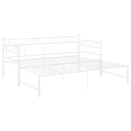 Berkfield Pull-Out Sofa Bed Frame White Metal 90X200 Cm - thumbnail 4