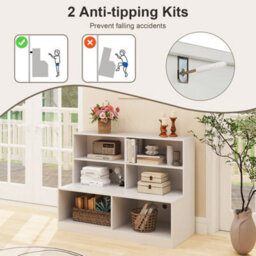 Entryway White Shoe Cabinet 2-In-1 Storage Cabinet & Shoe Bench Combo - thumbnail 5