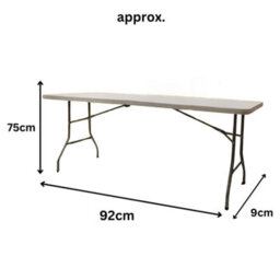6Ft White Folding Trestle Table Outdoor Indoor - thumbnail 3