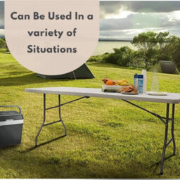 6Ft White Folding Trestle Table Outdoor Indoor - thumbnail 8