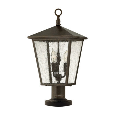 Outdoor Regency Bronze Led Pedestal Light With 3 E14 Bulbs - Ip44 Rating