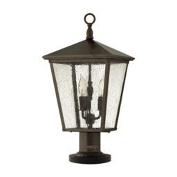 Outdoor Regency Bronze Led Pedestal Light With 3 E14 Bulbs - Ip44 Rating