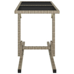 Walplus Garden Table Beige 110X53X72 Cm Glass And Poly Rattan - thumbnail 3