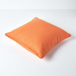 Homescapes Cotton Plain Burnt Orange Cushion Cover, 30 X 30Cm - thumbnail 3