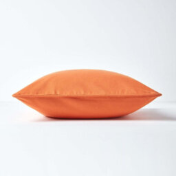 Homescapes Cotton Plain Burnt Orange Cushion Cover, 30 X 30Cm - thumbnail 2