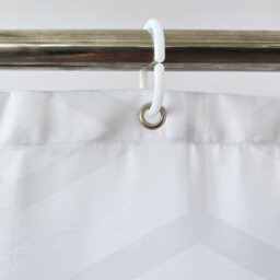 Neel Blue Shower Curtain With Hooks, Navy Blue & White, 180Cm X 180Cm - thumbnail 4