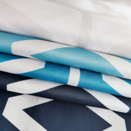 Neel Blue Shower Curtain With Hooks, Navy Blue & White, 180Cm X 180Cm - thumbnail 2