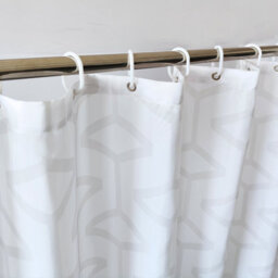 Neel Blue Shower Curtain With Hooks, Navy Blue & White, 180Cm X 180Cm - thumbnail 6