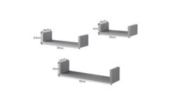 Spot On Dealz Harmony Shelf Set Of 3 Floating Wall Shelves Shelving Unit Storage Living Room Bedroom - thumbnail 3