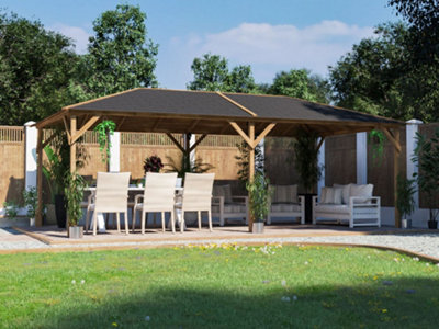 Dunster House Wooden Garden Gazebo 6 X 3 Roof Shingles Included, Fully Pressure Treated, Utopia 630 - image 1