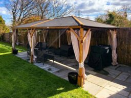 Dunster House Wooden Garden Gazebo 6 X 3 Roof Shingles Included, Fully Pressure Treated, Utopia 630 - thumbnail 8